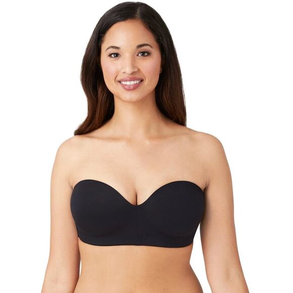 Wacoal 32DD Staying Power Wire Free Strapless Bra Black 854372 NEW - Picture 1 of 11